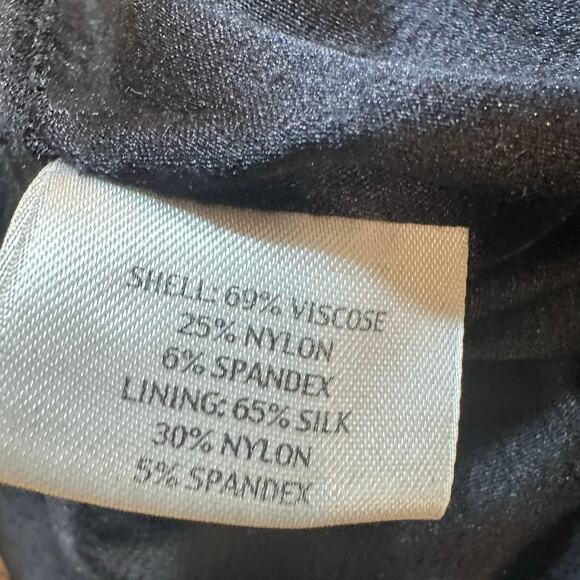 Eileen Fisher Black Ponte Knit V Neck Sheath Dress Sleeveless Sz PP - Picture 3 of 7